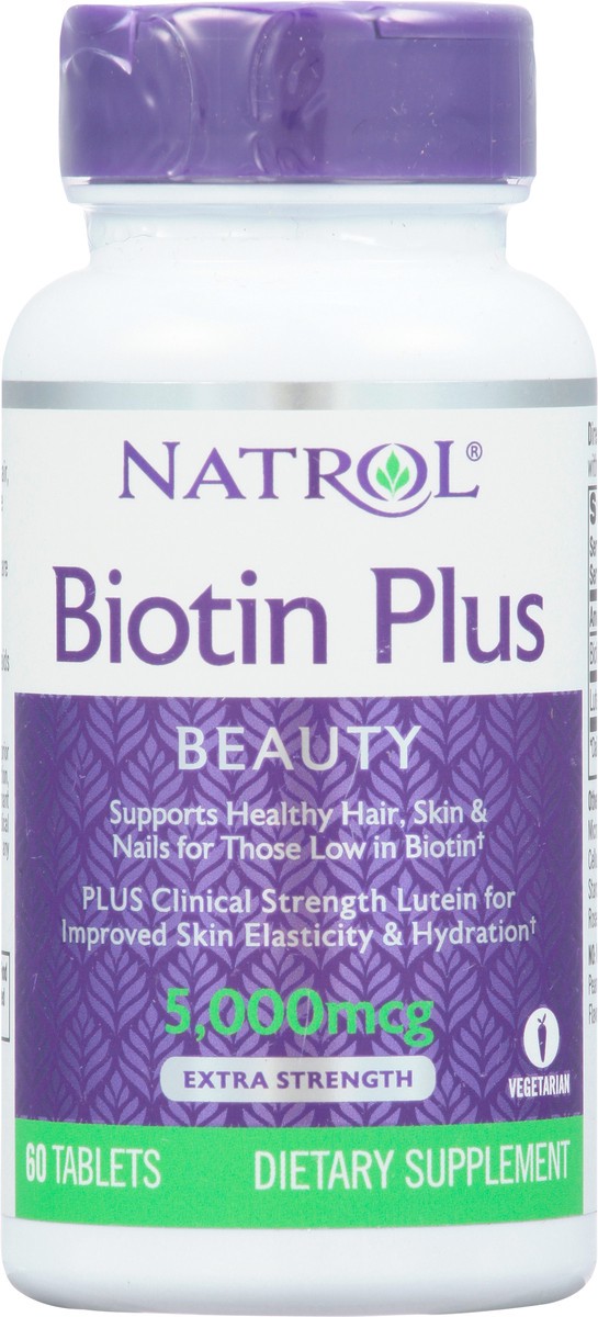 slide 1 of 14, Natrol Tablets 5000 mcg Extra Strength Beauty Biotin Plus 60 ea, 60 ct