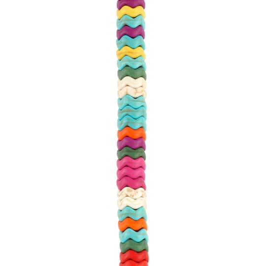 slide 1 of 3, Multicolored Reconstituted Howlite Wave Disc Beads, 8mm By Bead Landing, 8mm