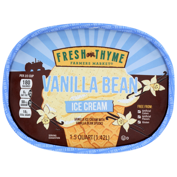 slide 1 of 1, Fresh Thyme Vanilla Bean Ice Cream, 48 fl oz