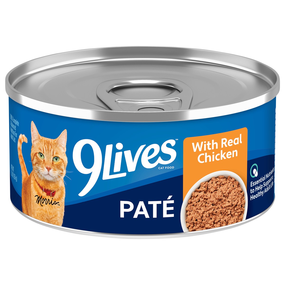 slide 7 of 15, 9Lives Paté Wet Cat Food with Real Chicken, 5.5 oz Can, 5.5 oz