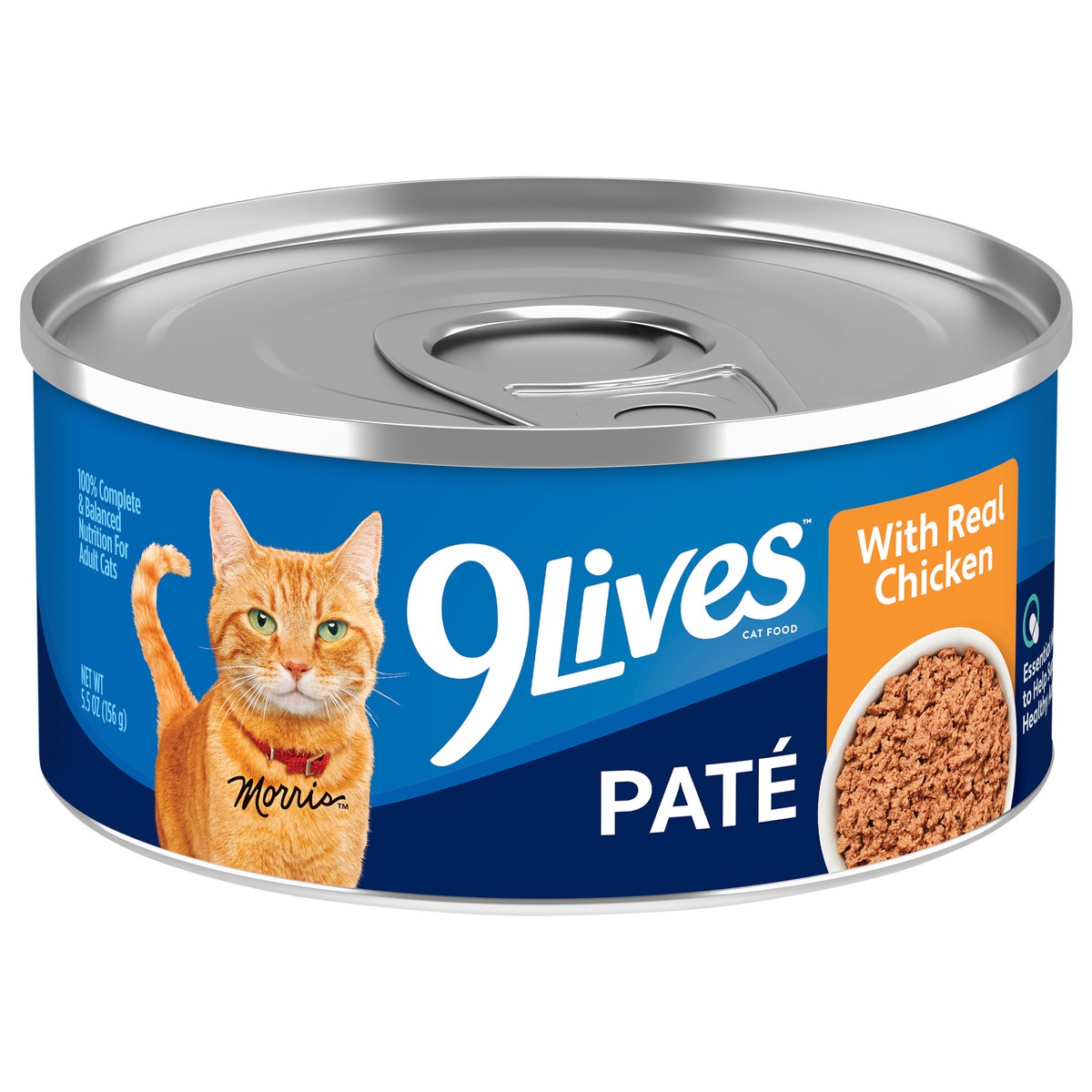 slide 13 of 15, 9Lives Paté Wet Cat Food with Real Chicken, 5.5 oz Can, 5.5 oz