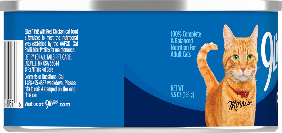 slide 14 of 15, 9Lives Paté Wet Cat Food with Real Chicken, 5.5 oz Can, 5.5 oz