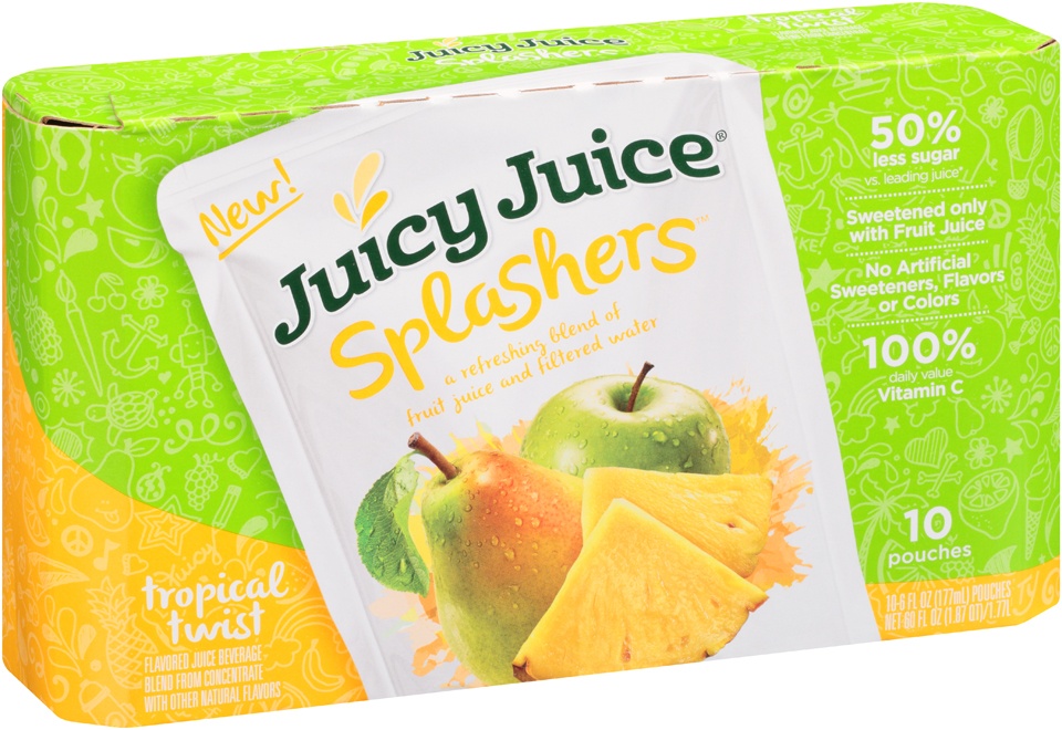 slide 1 of 6, Juicy Juice Juice Beverage, Tropical Twist, 10 ct