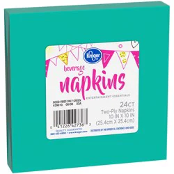 Kroger Entertainment Essentials Good Vibes Only Beverage Napkins - Green