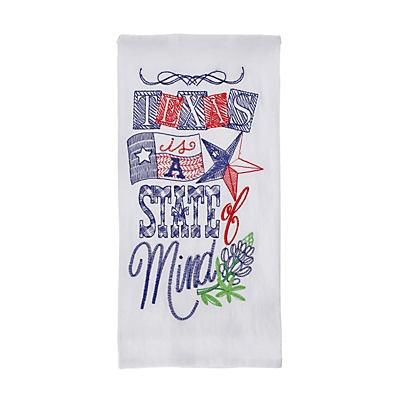 slide 1 of 1, Kay Dee Designs State of Mind Embroidered Flour Sack, 18 in x 26 in