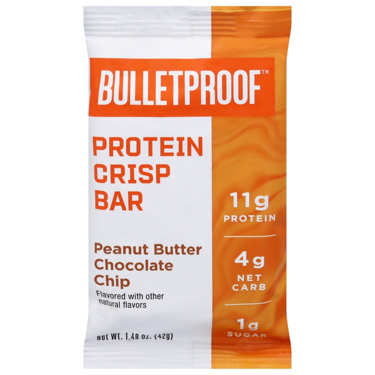 slide 1 of 14, Bulletproof Peanut Butter Chocolate Chip Protein Crisp Bar 1.48 oz, 1.48 oz