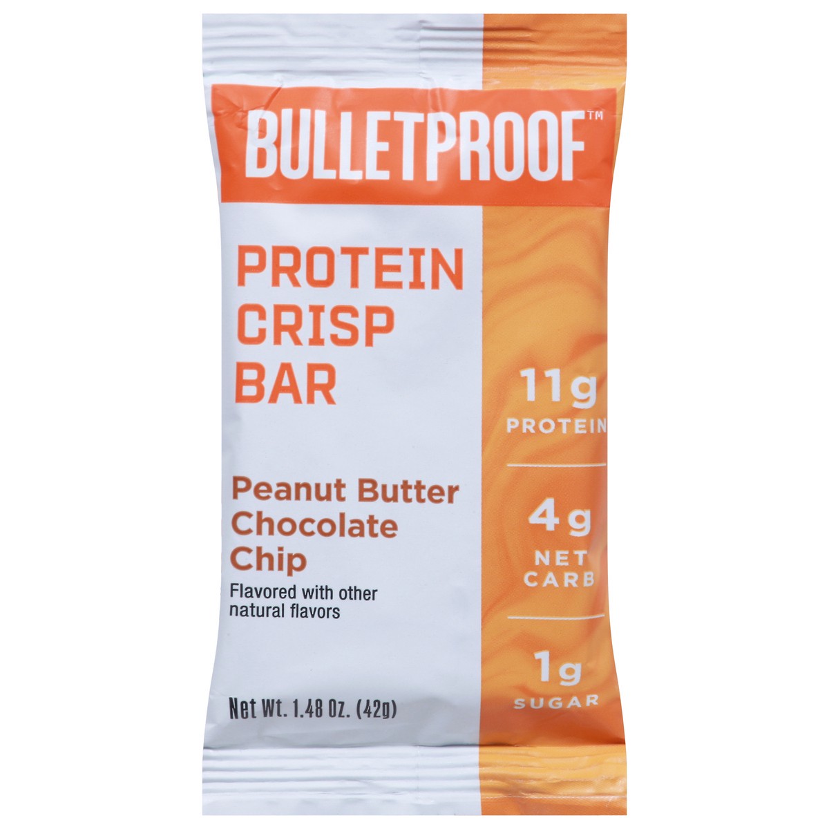 slide 1 of 1, Bulletproof Peanut Butter Chocolate Chip Protein Crisp Bar 1.48 oz, 1.48 oz