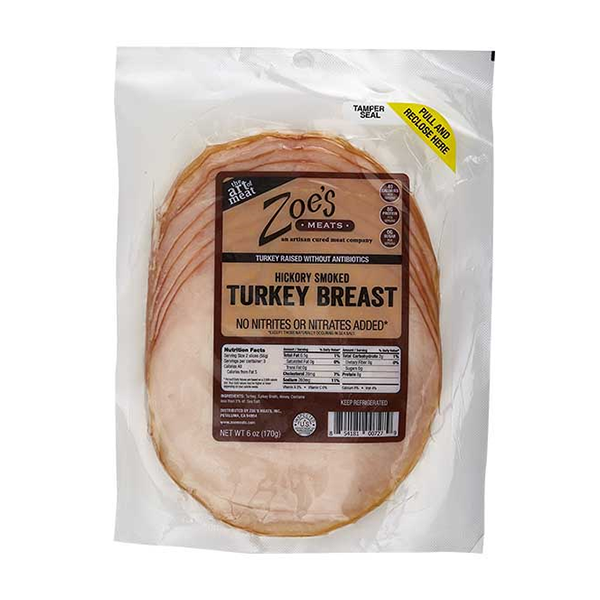 slide 1 of 1, Zoe's Meats Hickory Smoked Turkey Breast, 6 oz