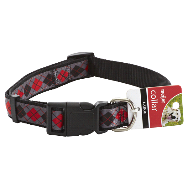 slide 1 of 2, Meijer Adjustable Dog Collar, Argyle, Large, LG