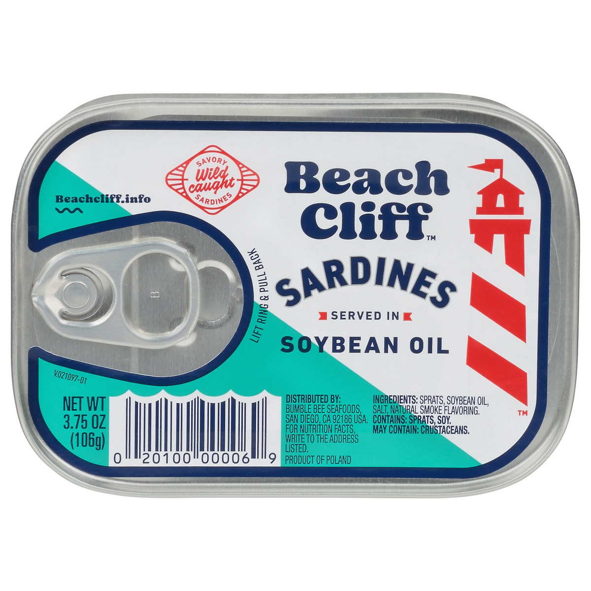 slide 1 of 7, Beach Cliff Sardines in Soybean Oil 3.75 oz, 3.75 oz