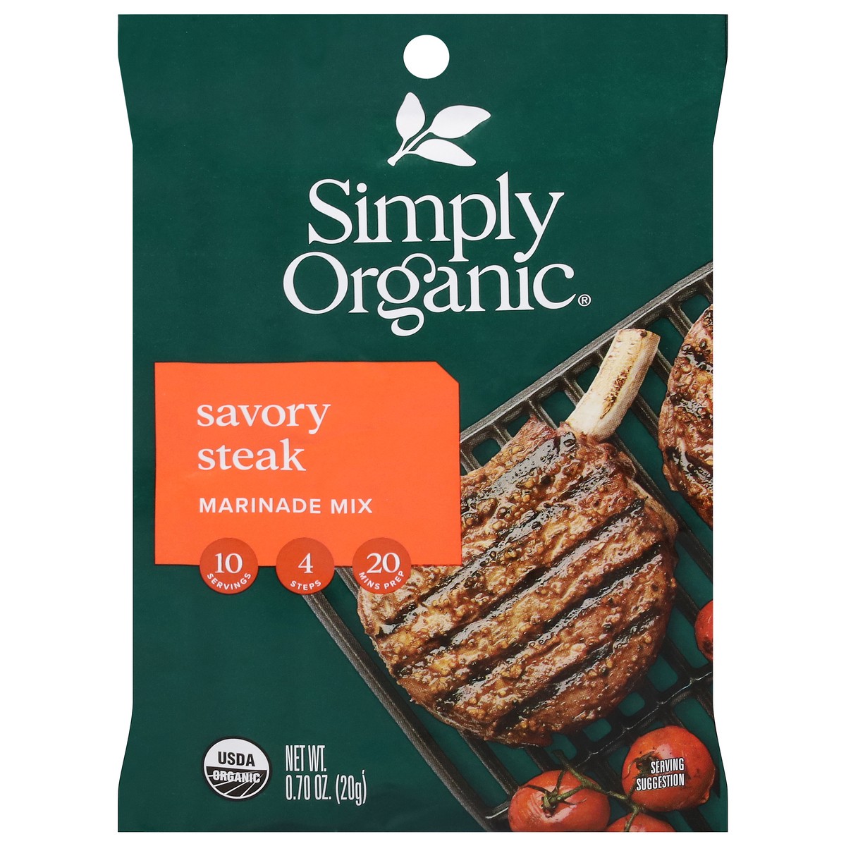 slide 1 of 1, Simply Organic Savory Steak Marinade Mix 0.70 oz, 0.7 oz