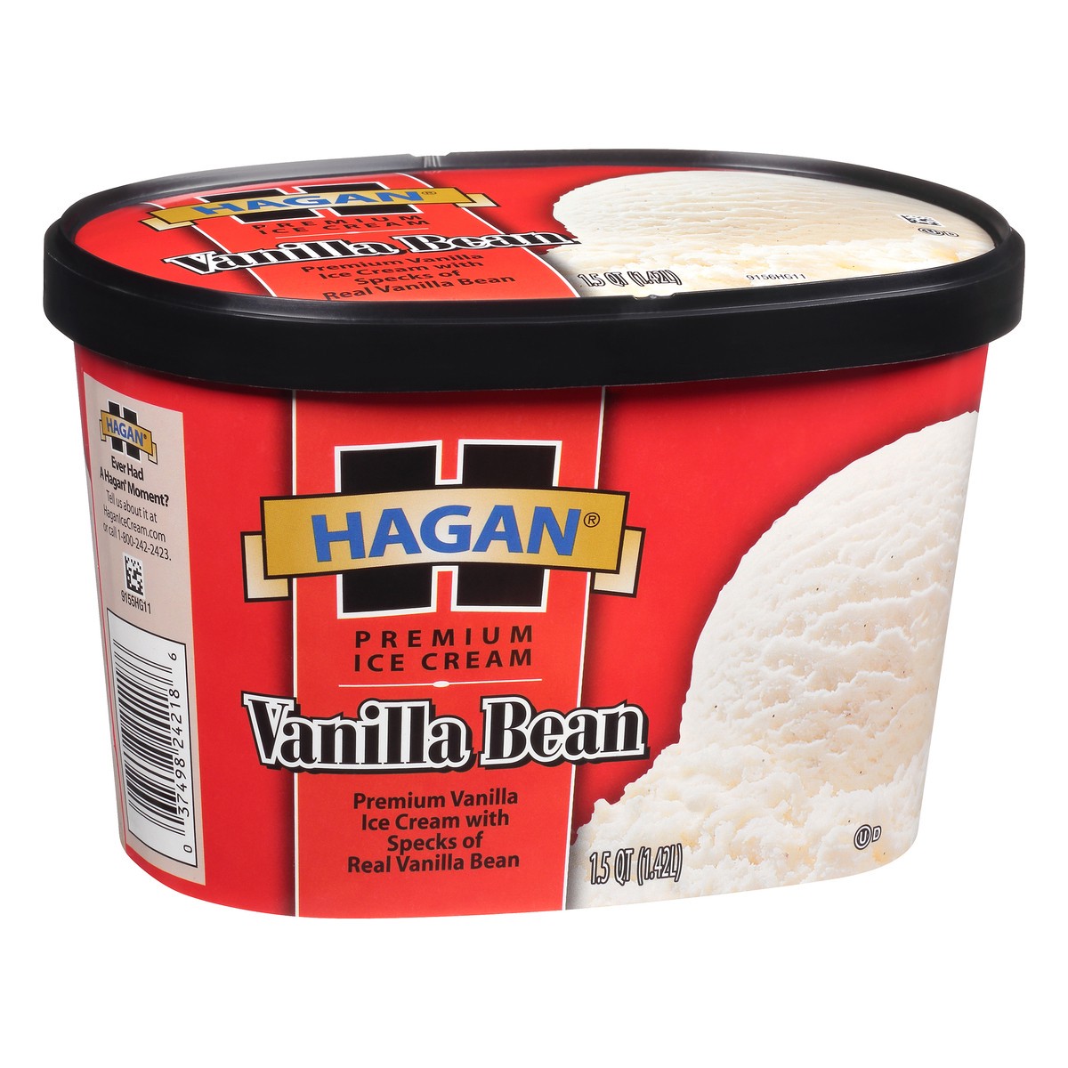 slide 9 of 10, Hagan Vanilla Bean Premium Ice Cream 1.5 qt. Tub, 1.42 liter