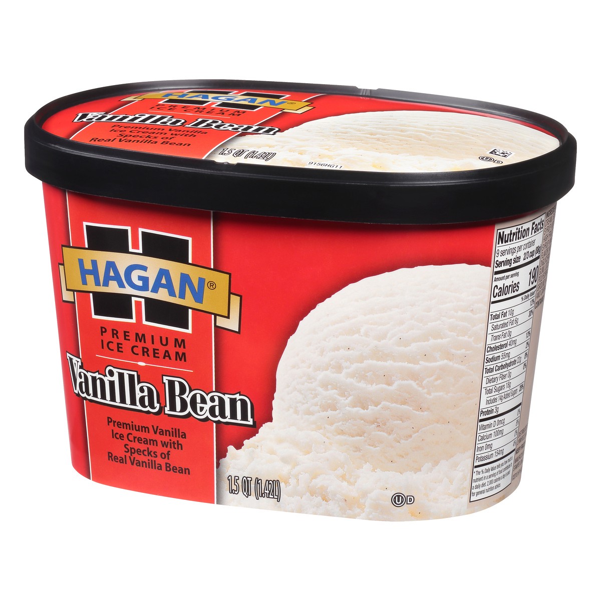 slide 6 of 10, Hagan Vanilla Bean Premium Ice Cream 1.5 qt. Tub, 1.42 liter