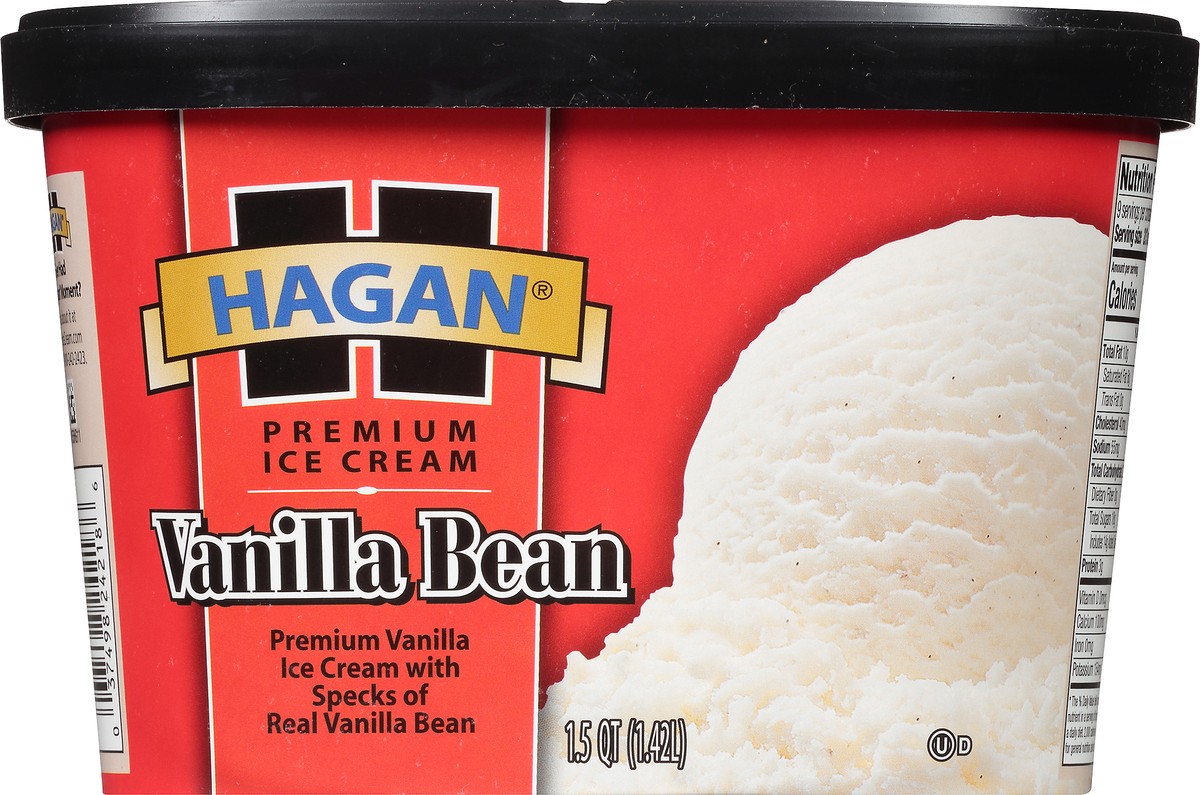 slide 7 of 10, Hagan Vanilla Bean Premium Ice Cream 1.5 qt. Tub, 1.42 liter