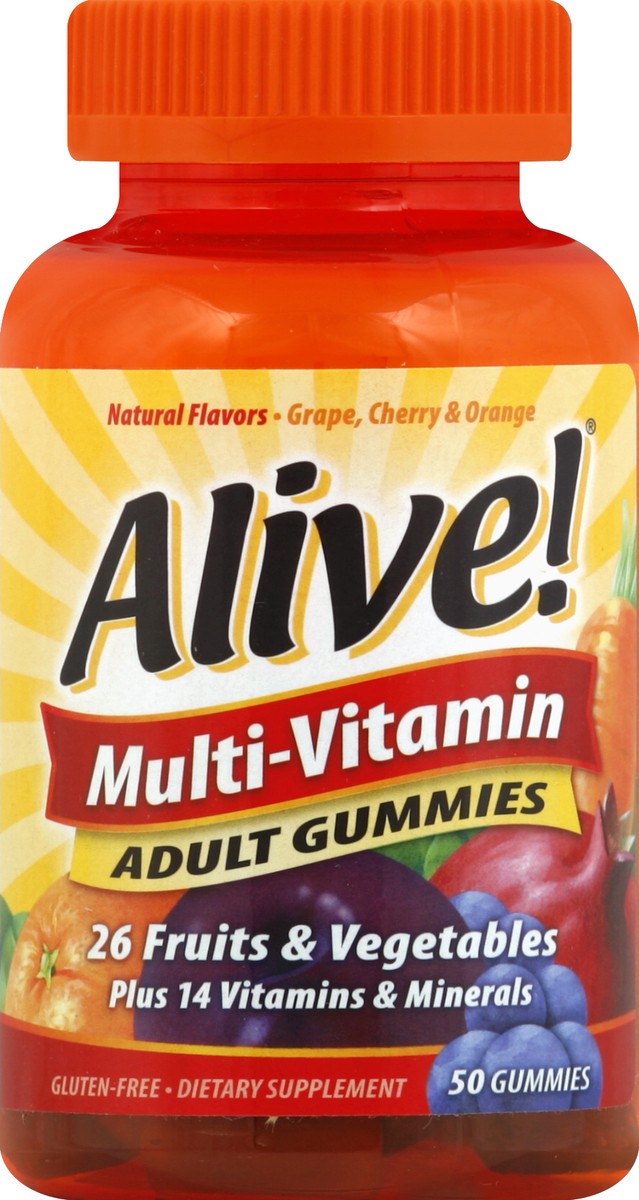 slide 2 of 4, Alive! Alive Multivitamin Gummies Adult, 50 ct