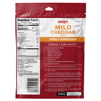 slide 3 of 5, Meijer Finely Shredded Mild Cheddar Cheese, 8 oz