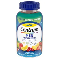 Centrum MultiGummies Gummy Multivitamin for Men, Multivitamin/Multimineral Supplement with Selenium, Antioxidants and Vitamin D3, Assorted Fruit Flavor - 170 Count