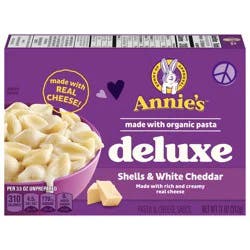 Annie's Deluxe Macaroni and Cheese with Organic Pasta, Real White Cheddar Cheese and Shells, 11 oz