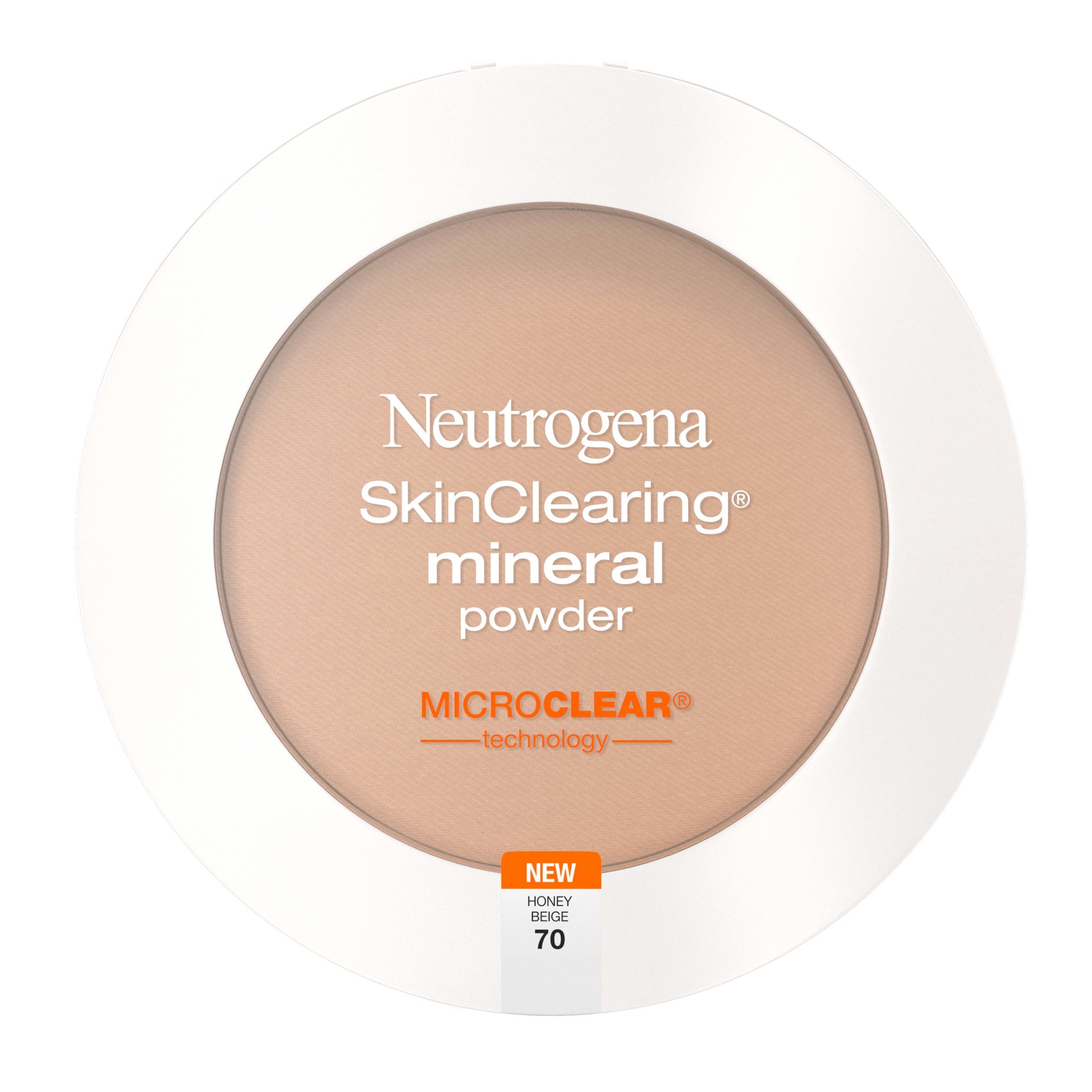 slide 5 of 5, Neutrogena SkinClearing Mineral Powder, Honey Beige 70, .38 Oz, 0.38 oz