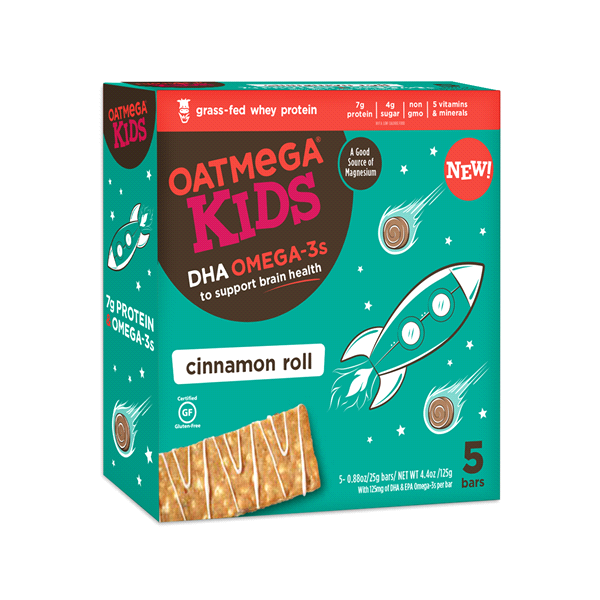 slide 1 of 1, Oatmega Kids Cinnamon Roll, 6 ct; 9 oz