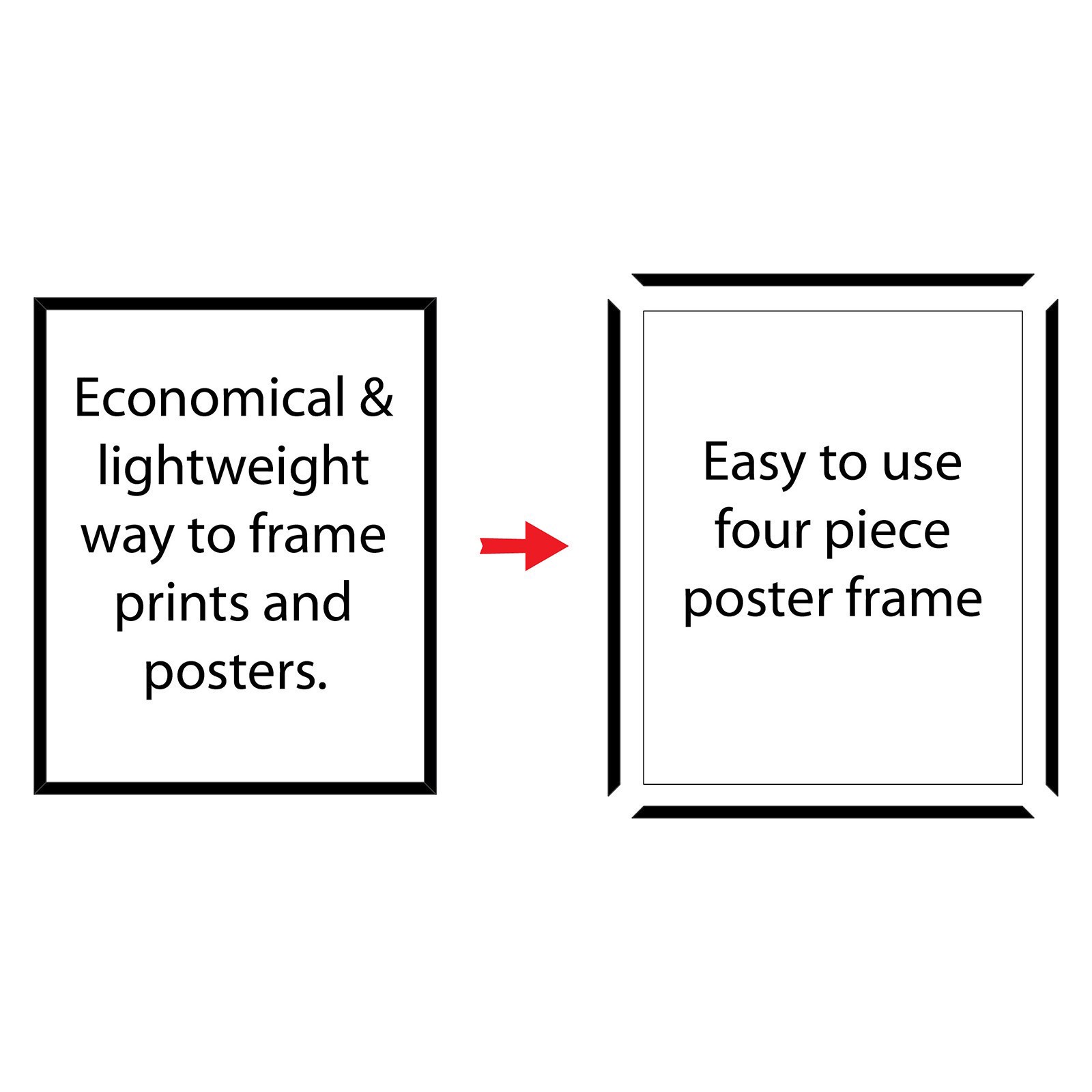 slide 2 of 5, Styleline Black Poster Frame By Studio Decor, 24 in x 36 in