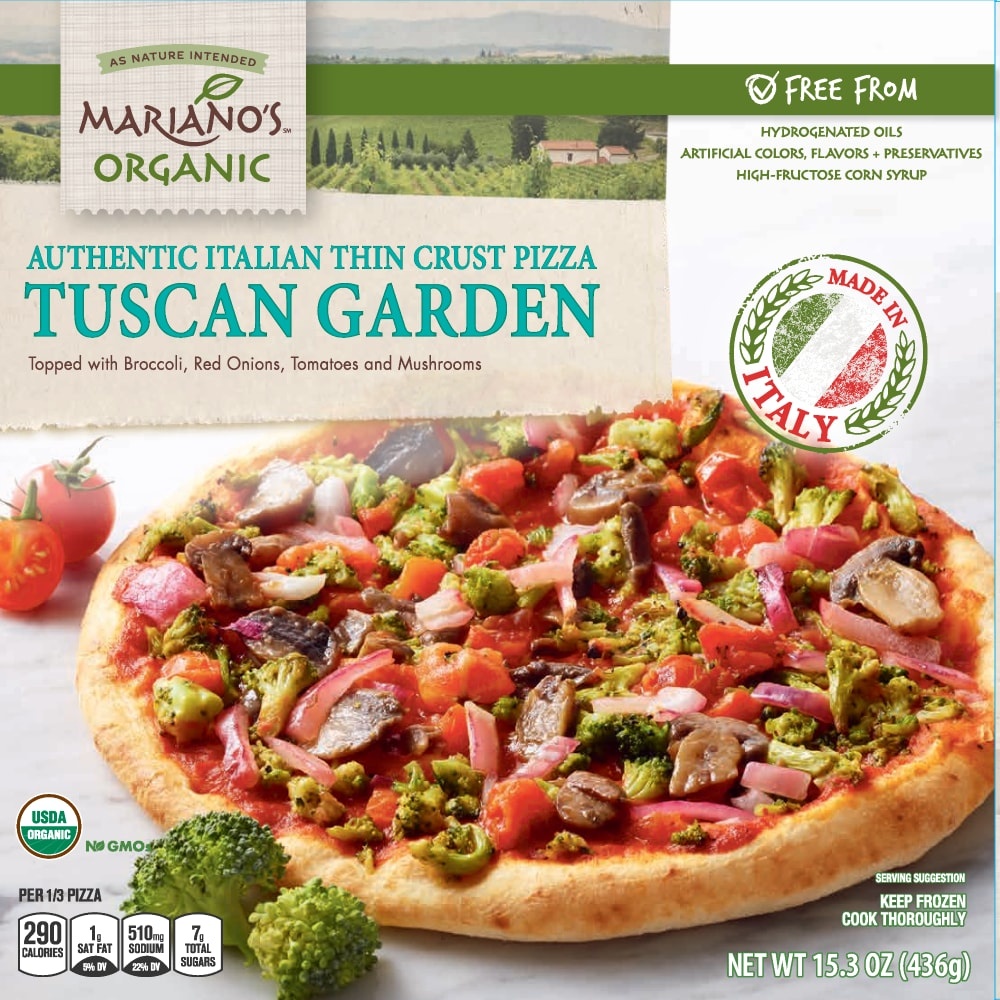 slide 1 of 1, Mariano's Marianos Organic Tuscan Garden Pizza, 15.3 oz