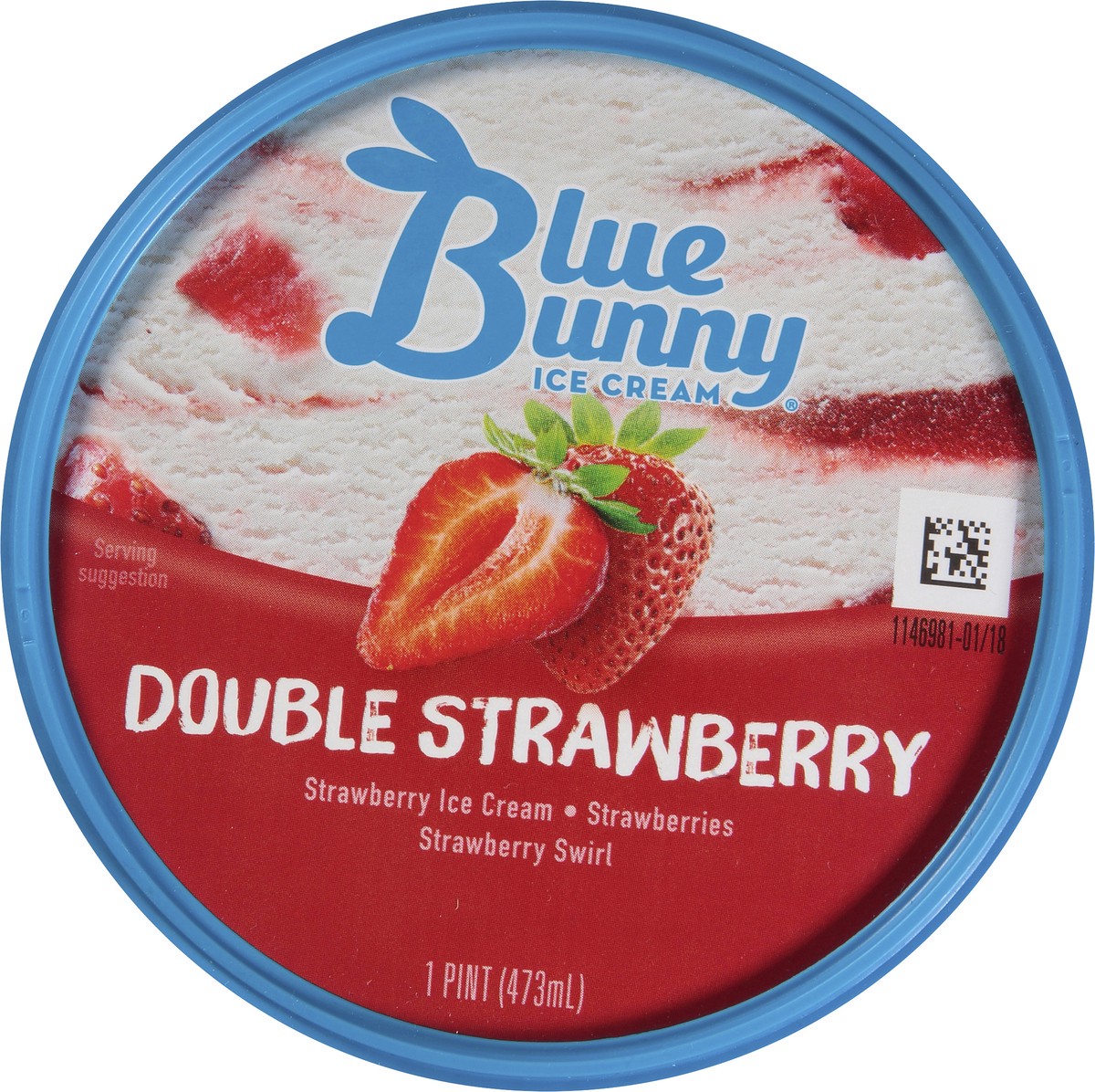 slide 10 of 10, Blue Bunny Double Strawberry Ice Cream 1 pt, 1 pint