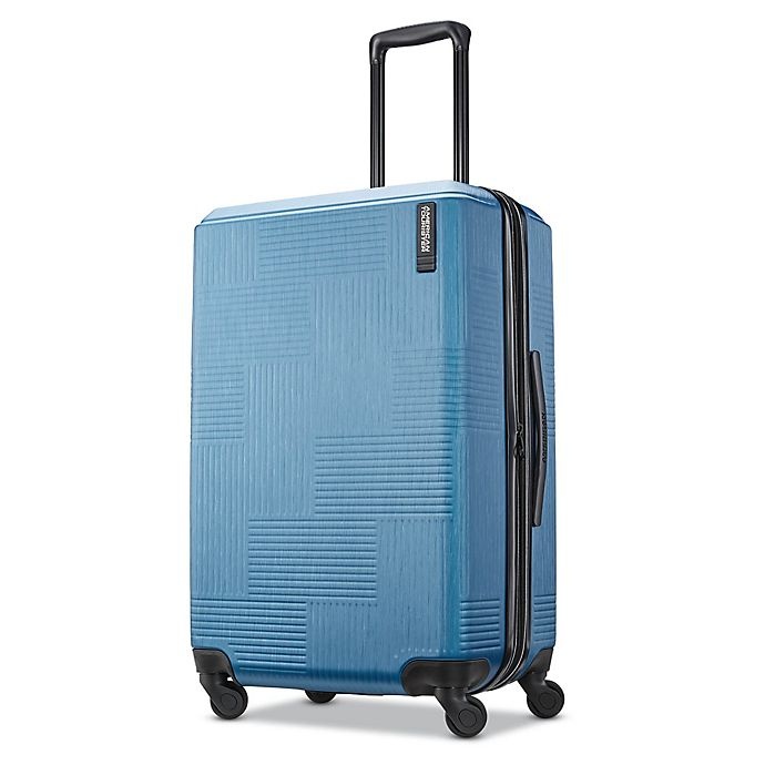 slide 1 of 1, American Tourister Stratum XLT Hardside Spinner Checked Luggage - Blue, 24 in