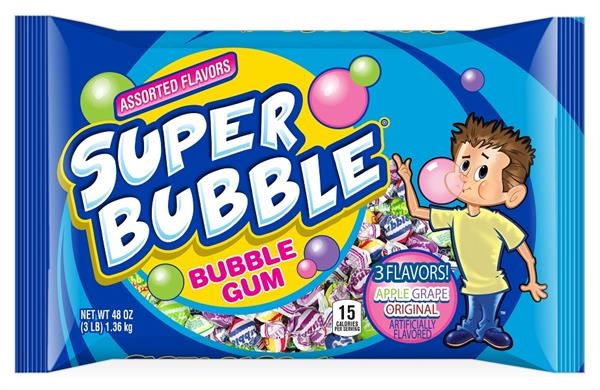 slide 1 of 1, Super Bubble 3 Flavor Gum Halloween Candy, 48 oz