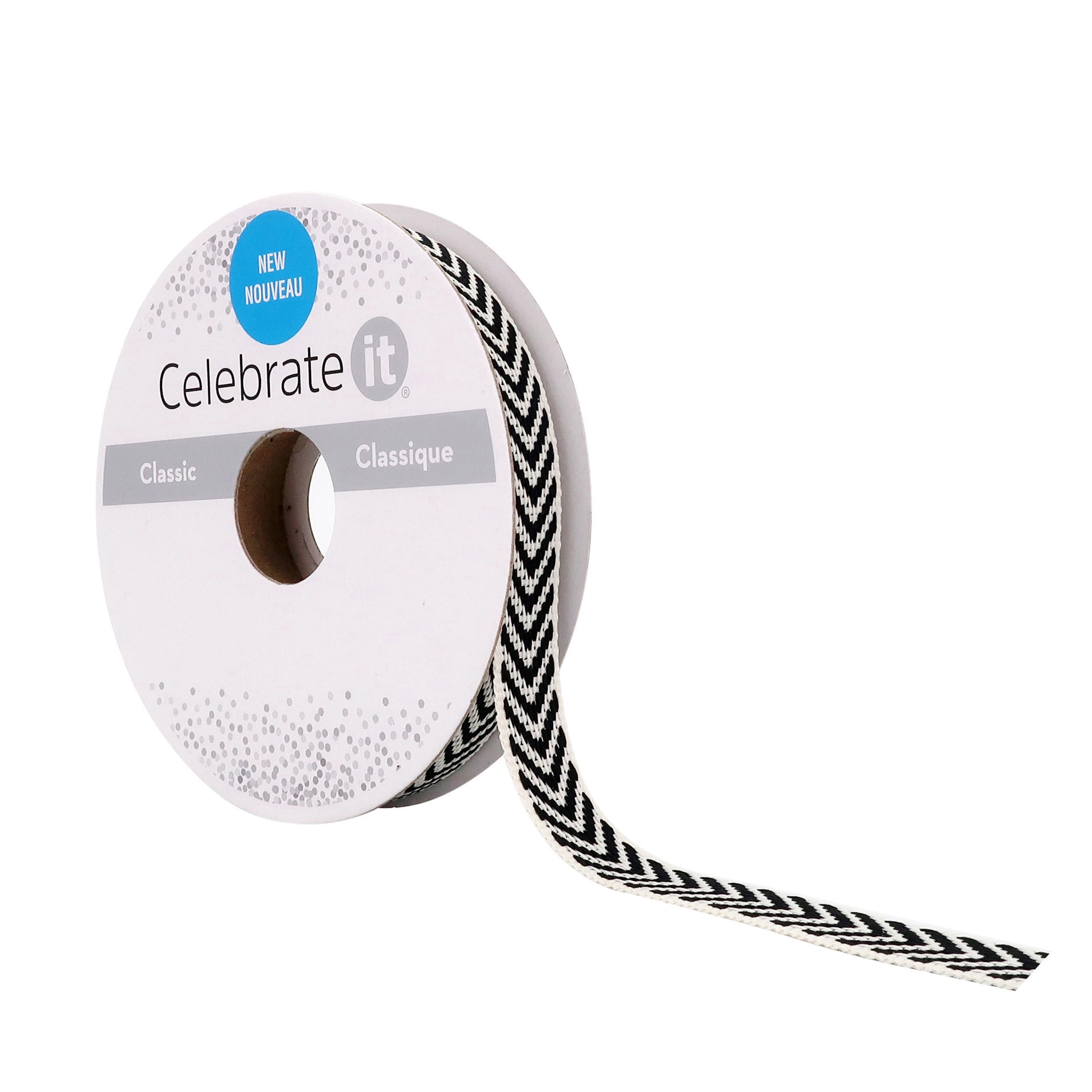 slide 2 of 4, 3/8" X 7yd. Chevron Ribbon By Celebrate It, 3/8 in x 7 yd
