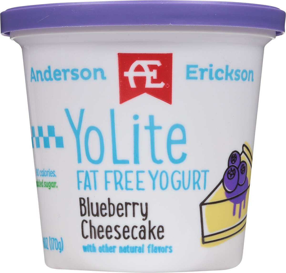 slide 2 of 9, Anderson Erickson Dairy YoLite Fat Free Blueberry Cheesecake Yogurt 6 oz, 6 oz