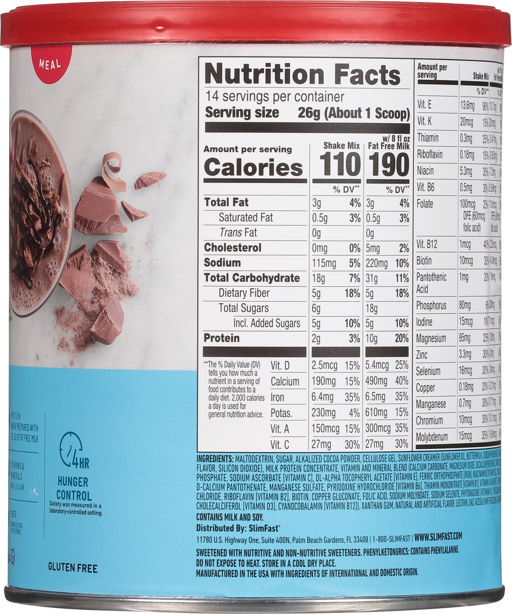 slide 12 of 12, SlimFast Original Creamy Milk Chocolate Meal Replacement Shake Mix 12.83 oz, 12.83 oz