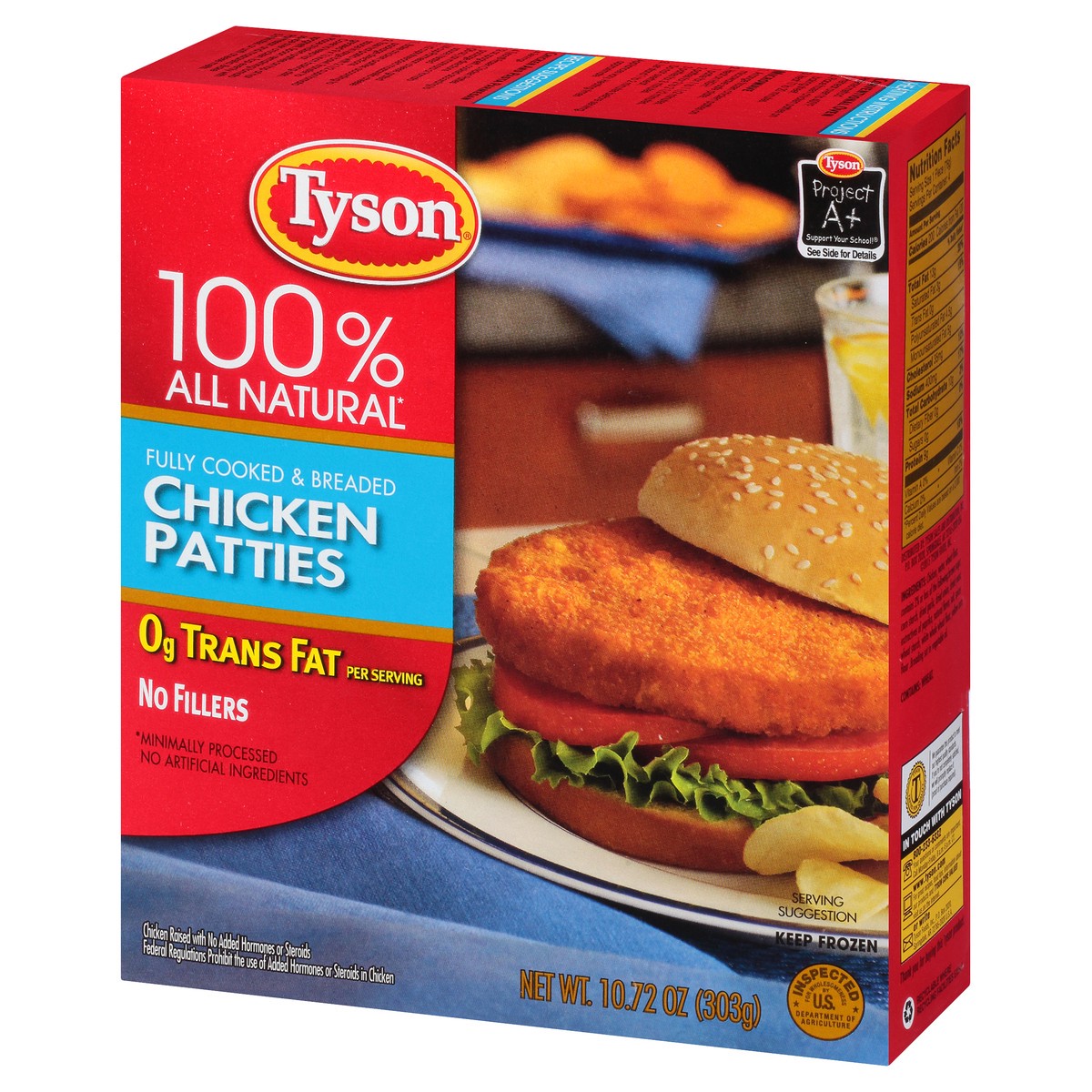 slide 2 of 8, Tyson Breaded Chicken Patties Fully Cooked & Breaded, 10.72 oz