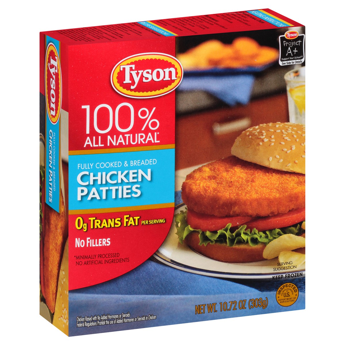 slide 4 of 8, Tyson Breaded Chicken Patties Fully Cooked & Breaded, 10.72 oz