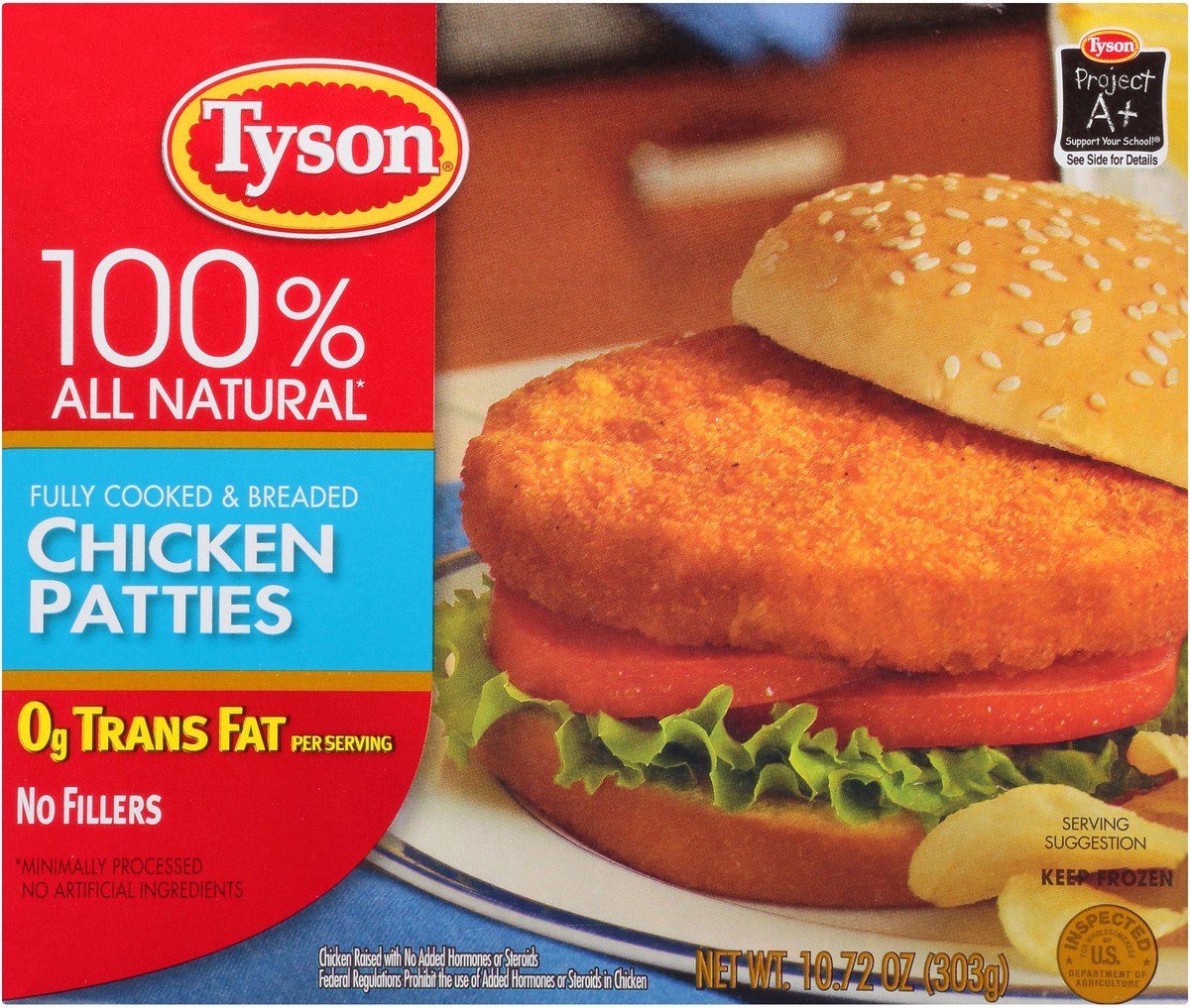 slide 6 of 8, Tyson Breaded Chicken Patties Fully Cooked & Breaded, 10.72 oz