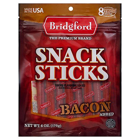 slide 1 of 3, Bridgford Bacon Snack Sticks, 6 oz