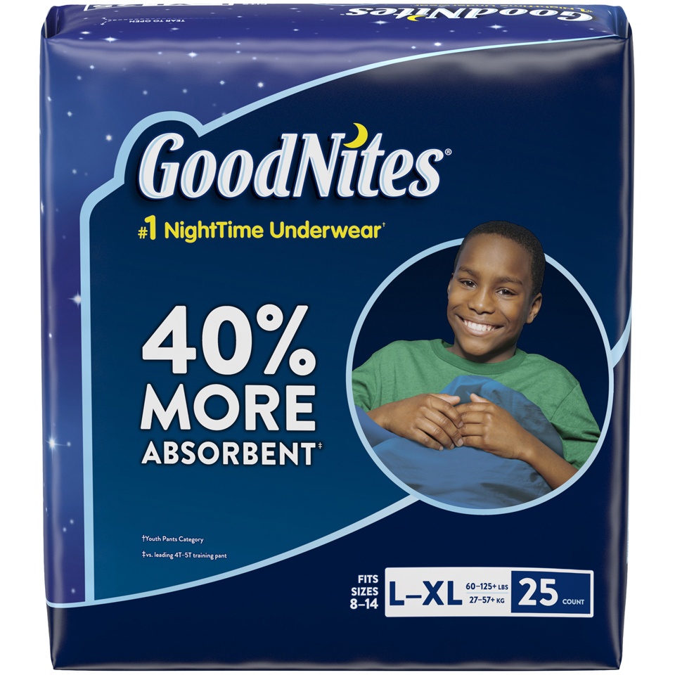 slide 1 of 1, GoodNites Boy's Bedtime Pants Large/Extra Large, 25 ct