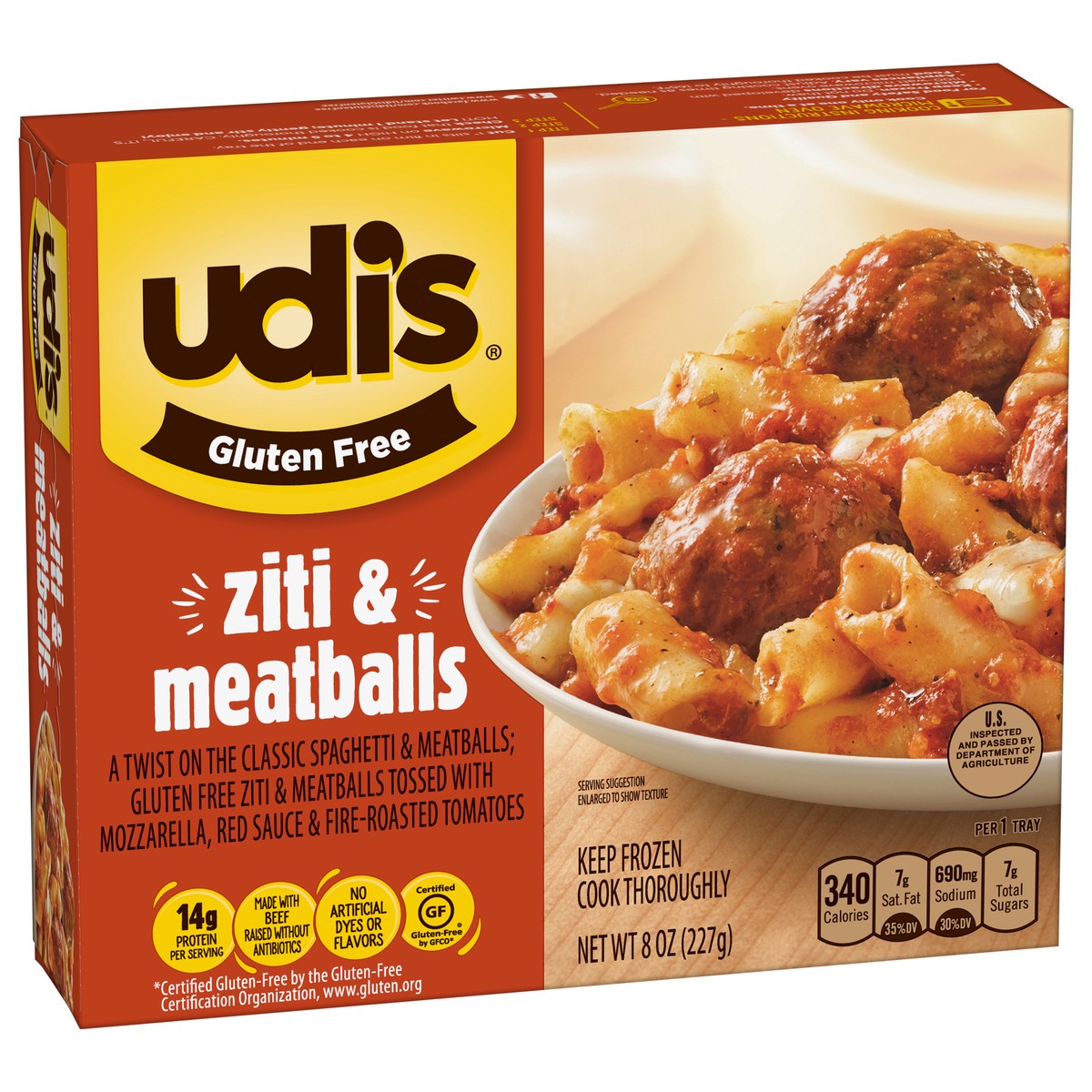 slide 12 of 12, Udi's Gluten Free Ziti & Meatballs 8 oz, 8 oz