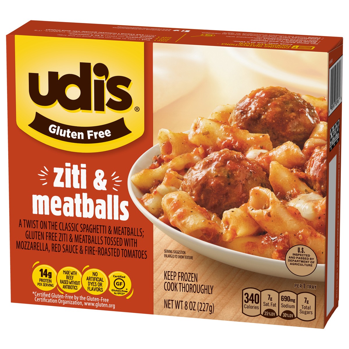 slide 8 of 12, Udi's Gluten Free Ziti & Meatballs 8 oz, 8 oz