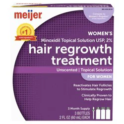 Meijer Hair Regrowth Treatment For Women, Minoxidil Topical Solution, 2 Percent Bottles