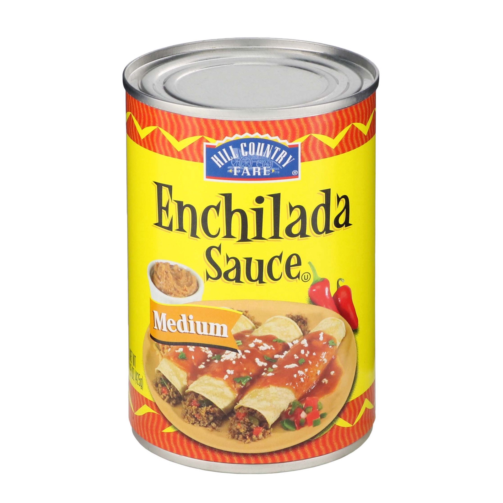 slide 1 of 1, Hill Country Fare Medium Enchilada Sauce, 15 oz