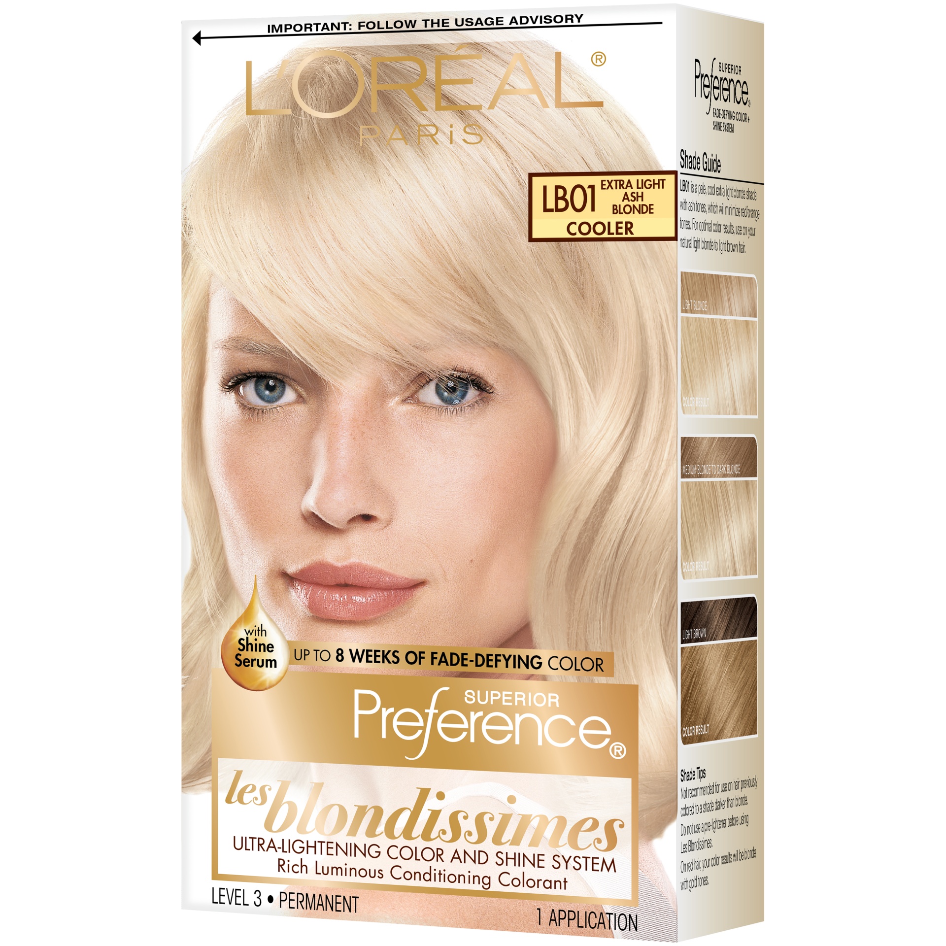 slide 4 of 8, L'Oréal Superior Preference Hair Color Cooler LB01 Extra Light Ash Blonde, 1 ct