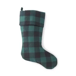 18" Green & Black Plaid Stocking