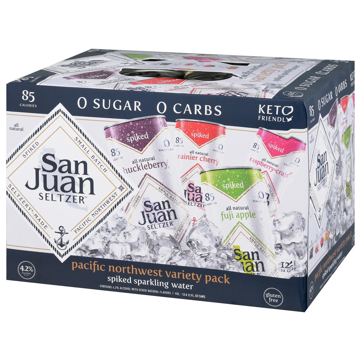 slide 7 of 14, San Juan Seltzer Pacific Northwest Variety Pack Spiked Sparkling Water 12 - 12 oz Cans, 12 ct; 12 oz