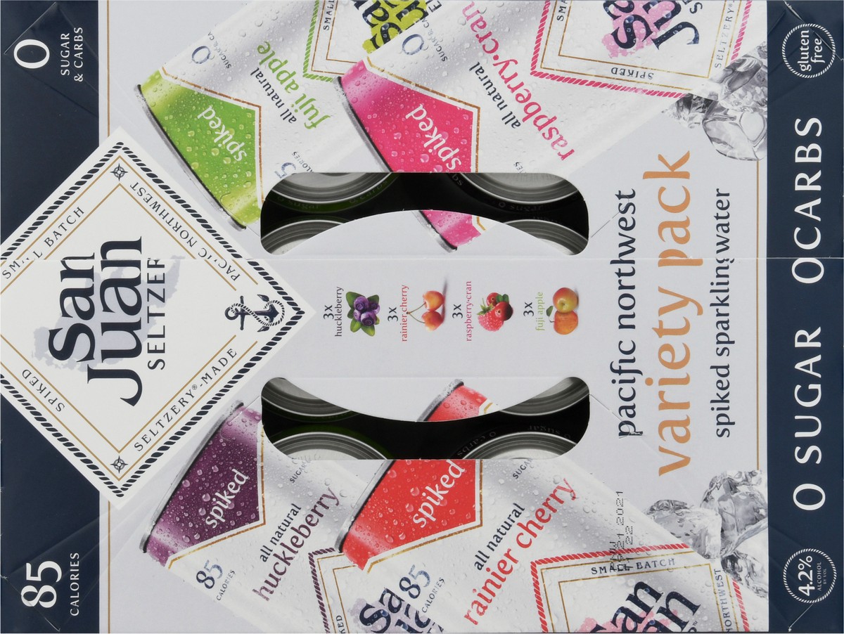 slide 2 of 14, San Juan Seltzer Pacific Northwest Variety Pack Spiked Sparkling Water 12 - 12 oz Cans, 12 ct; 12 oz