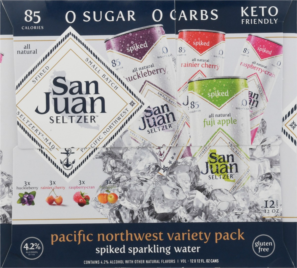 slide 13 of 14, San Juan Seltzer Pacific Northwest Variety Pack Spiked Sparkling Water 12 - 12 oz Cans, 12 ct; 12 oz