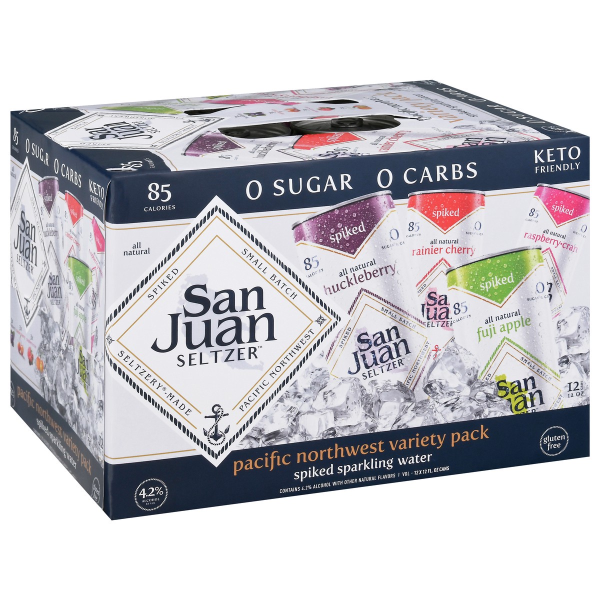 slide 12 of 14, San Juan Seltzer Pacific Northwest Variety Pack Spiked Sparkling Water 12 - 12 oz Cans, 12 ct; 12 oz
