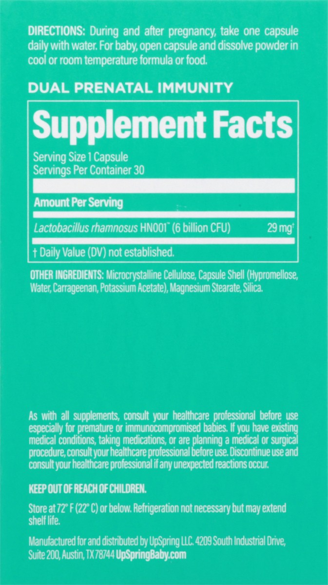 slide 8 of 9, UpSpring Capsules Dual Prenatal Immunity 30 ea, 30 ct