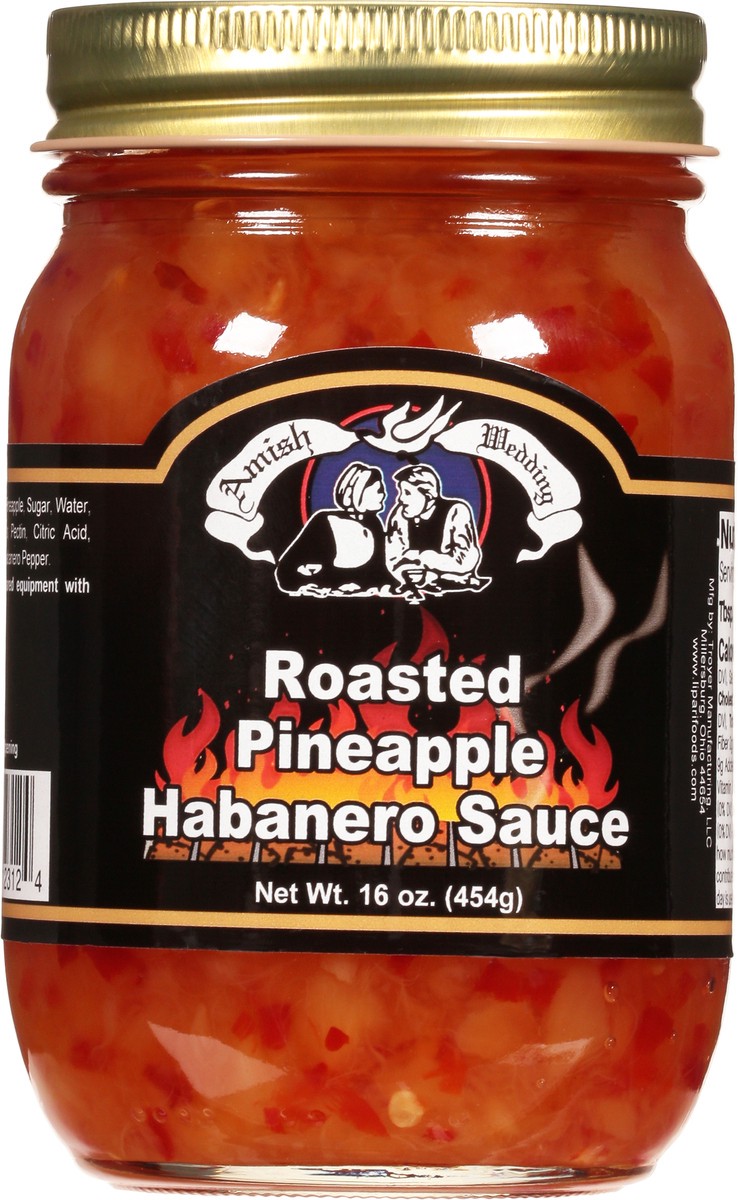 slide 2 of 9, AMISH WEDDING Sauce Roasted Pineap Habanero, 16 oz