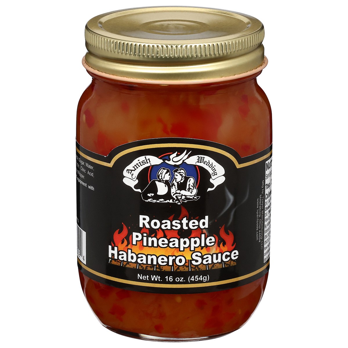 slide 1 of 9, AMISH WEDDING Sauce Roasted Pineap Habanero, 16 oz